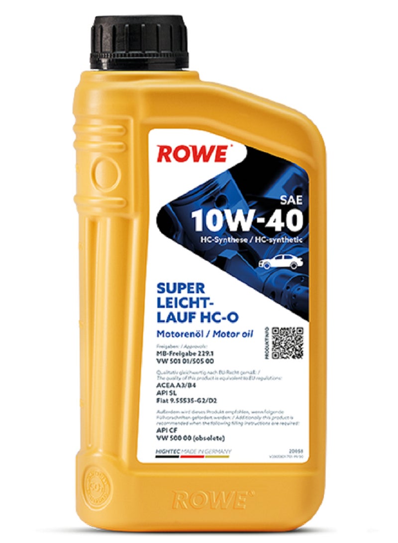ROWE HIGHTEC SUPER LEICHTLAUF MOTOR OIL HC-O SAE 10W-40 -1 Ltr.(Germany) 