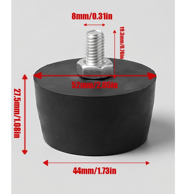 2 Pack Heavy Duty M8 Anti Vibration Rubber Feet Pads for Air Compressor Pump HVAC Motors - Image 3