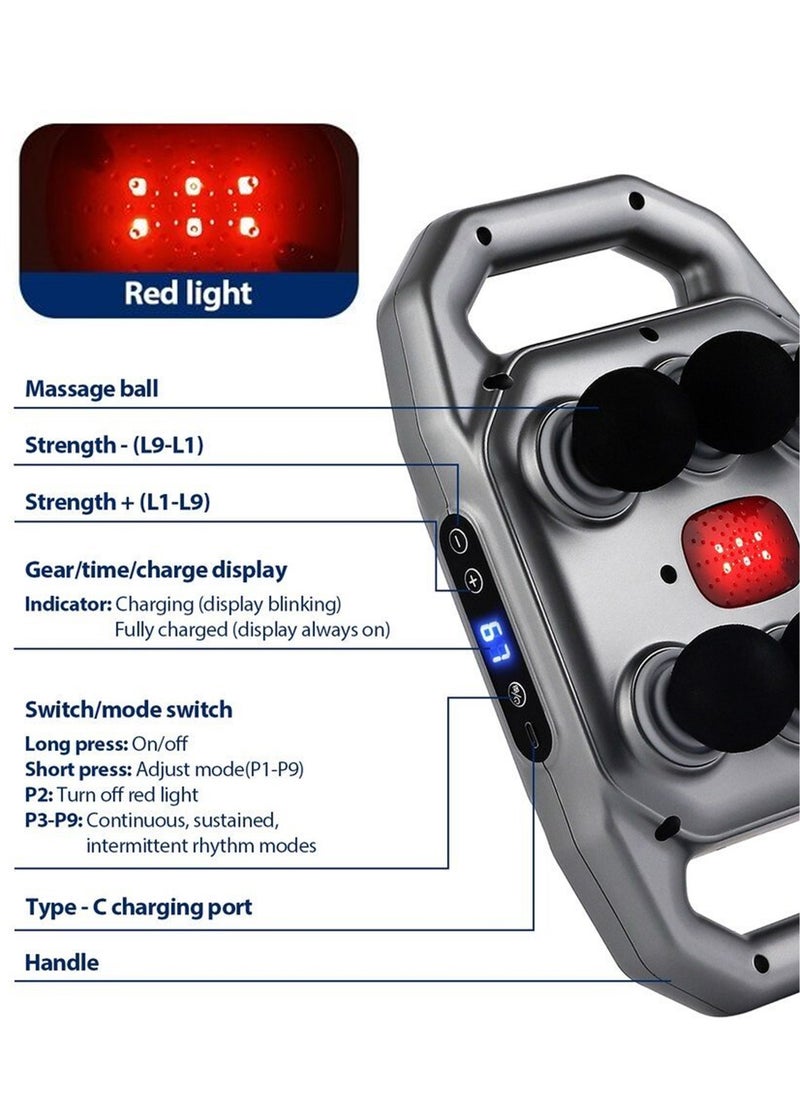 Generic - Portable Deep Tissue Six Head Fascia Massage Gun Pro Multi Head High Frequency Vibration Muscle Percussion Body Massager for Shoulder, Back, Foot, Leg, Waist, Calf, Arm, Knee, Neck, Thigh and Full Body Relaxation Handheld Rechargeable High-Torque Deep Tapping - Image 1