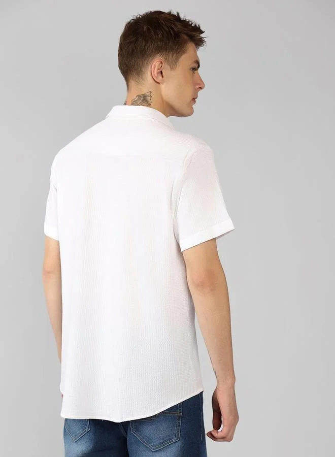 Dennis Lingo Dennis Lingo Button-Down Collar Plain Casual Shirt