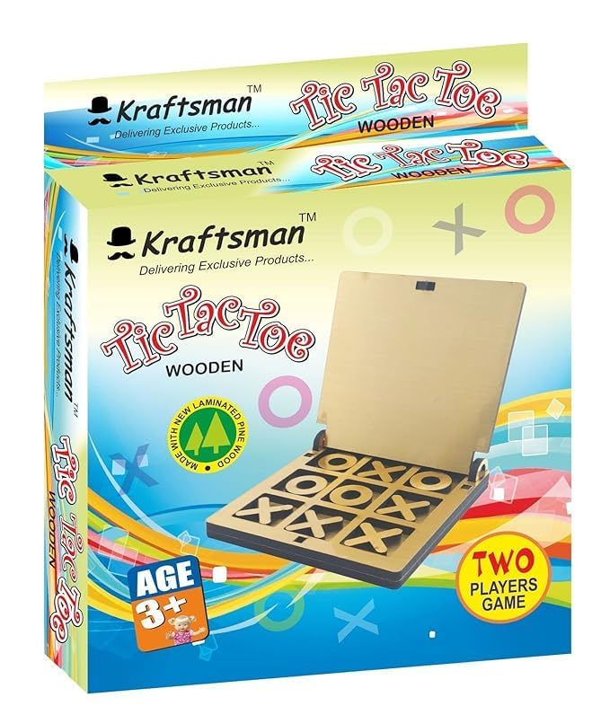 Braintastic Wooden Tic Tac Toe Portable Game-Pack of 6 for Birthday Return Gifts Party Pack, Travel Board Game, Return Favors for All Age Group Kids & Adults - Image 2