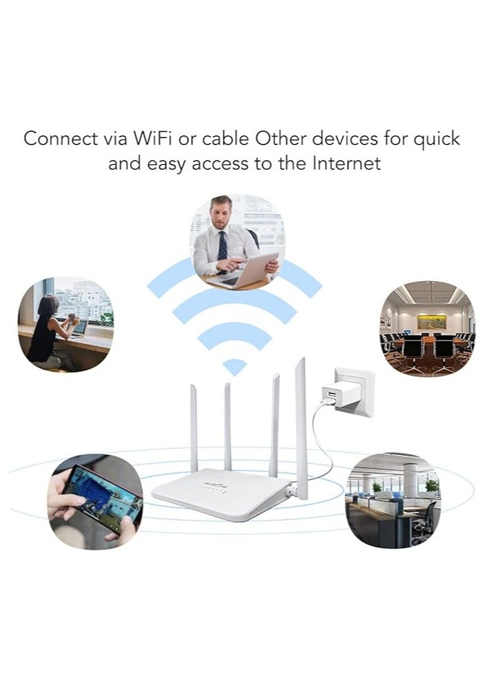 General - CPE R103-E 5M 4G LTE WiFi Router, WiFi Hotspot Router with 4 Antennas, 300Mbps Unlocked LTE Modem Router with SIM Card Slot for Asia (EU Version - UK Power Supply) - Image 1