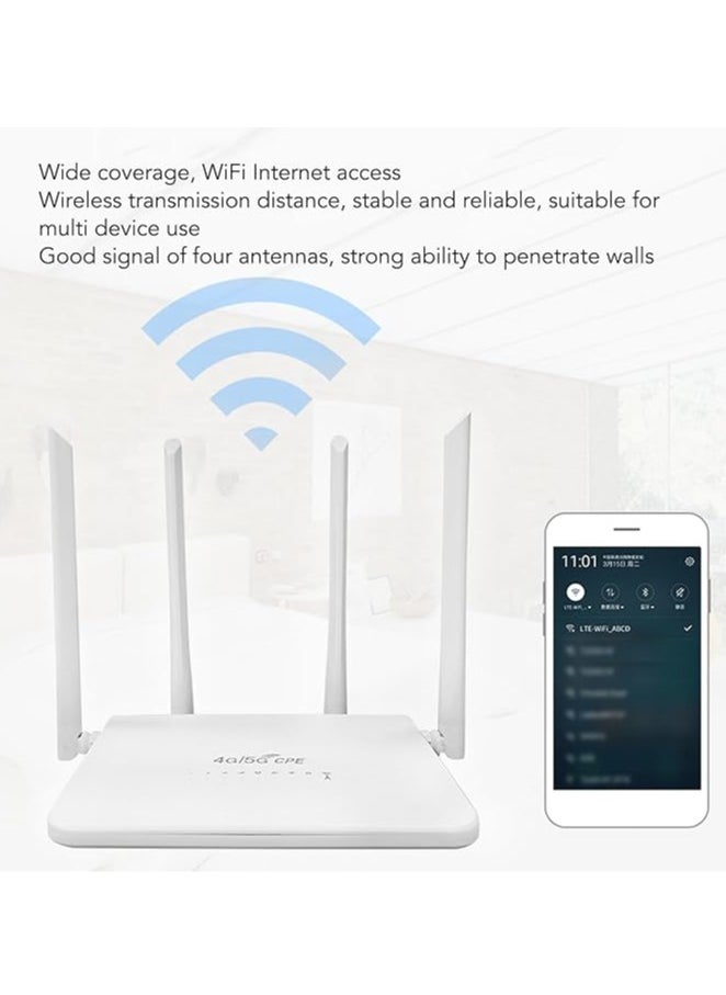 General - CPE R103-E 5M 4G LTE WiFi Router, WiFi Hotspot Router with 4 Antennas, 300Mbps Unlocked LTE Modem Router with SIM Card Slot for Asia (EU Version - UK Power Supply) - Image 1