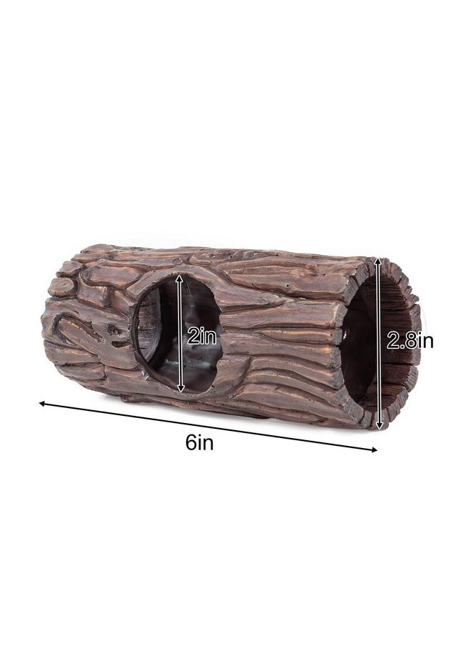 REPTIZOO - Reptile Hide Cave Resin Hollow Tree Trunk Hideout Hermit Crab Climbing Toys Reptile Shelter Sleeping Cave For Arboreal Reptiles, Hermit Crabs, Leopard Gecko, Lizard Terrarium Decor - Image 1