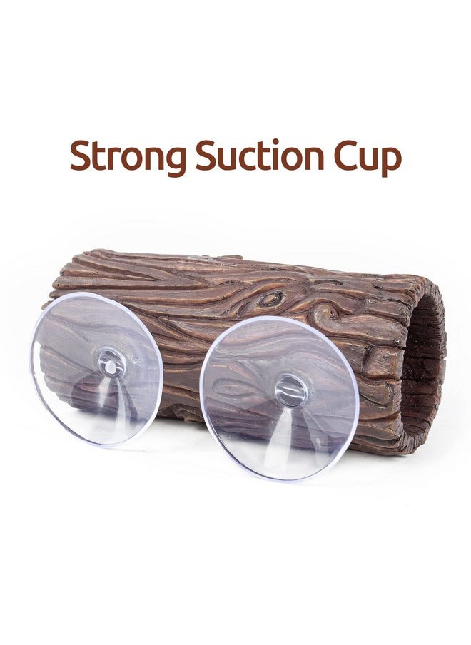 REPTIZOO - Reptile Hide Cave Resin Hollow Tree Trunk Hideout Hermit Crab Climbing Toys Reptile Shelter Sleeping Cave For Arboreal Reptiles, Hermit Crabs, Leopard Gecko, Lizard Terrarium Decor - Image 1
