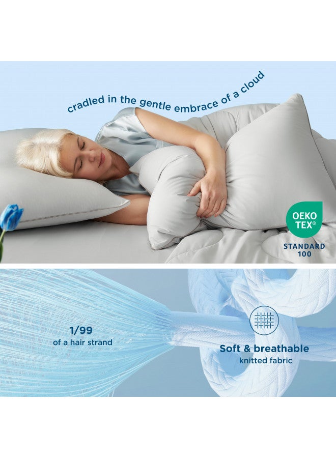 Bedsure Bedsure Breescape Cooling Comforters, King Size Comforter Set, Soft Cooling Blanket for Hot Sleepers, Double-Sided Cool Tech Bedding Set, 1 Breathable Comforter, 2 Pillowcases, 1 Fitted Sheet  - Image 3