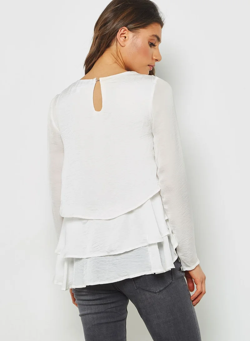Missguided Frill Detail High Low Top