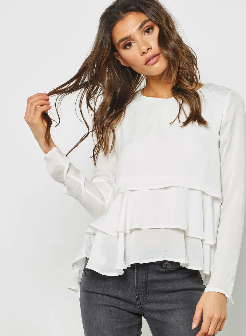 Missguided Frill Detail High Low Top