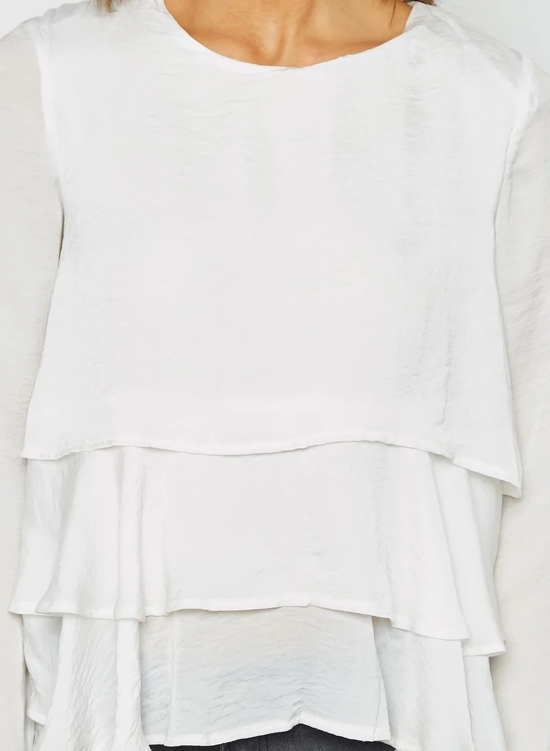 Missguided Frill Detail High Low Top