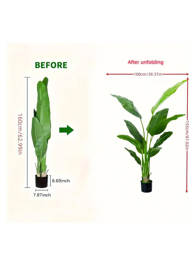 Decorhills Decorhills Artificial Monstera Plant Strelitzia Nicolai Plant for Living Room, Bedroom, Balcony, Garden, Office (MBP-160-10)  - Image 5
