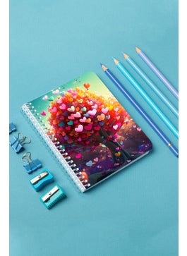 KutuTR Heart Tree Wooden Mdf Cover 80 Sheets Lined 10X14 Vip Modelist Notebook 80GR/M2 A601  - Image 1