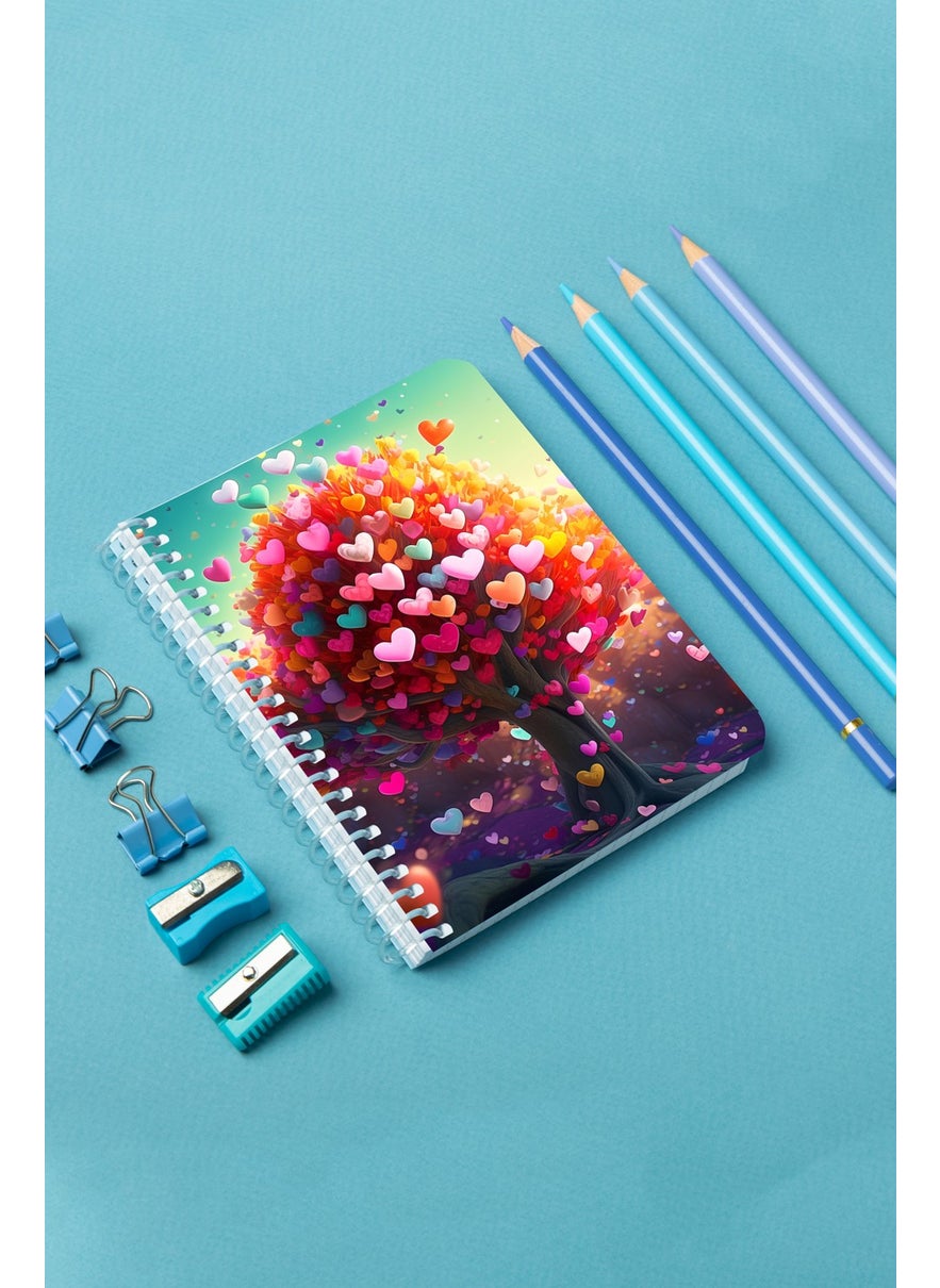 KutuTR - Heart Tree Wooden Mdf Cover 80 Sheets Lined 10X14 Vip Modelist Notebook 80GR/M2 A601 - Image 1