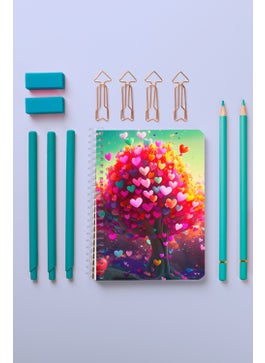 KutuTR Heart Tree Wooden Mdf Cover 80 Sheets Lined 10X14 Vip Modelist Notebook 80GR/M2 A601  - Image 2