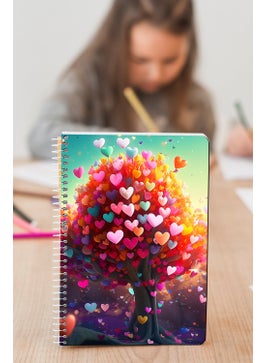 KutuTR Heart Tree Wooden Mdf Cover 80 Sheets Lined 10X14 Vip Modelist Notebook 80GR/M2 A601  - Image 3