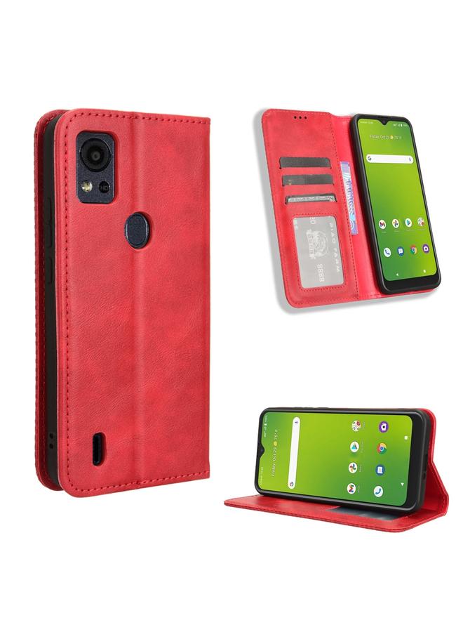 Zaboon Case For Cricket Icon5 Magnetic Buckle Retro Texture Leather Phone Case - Image 1