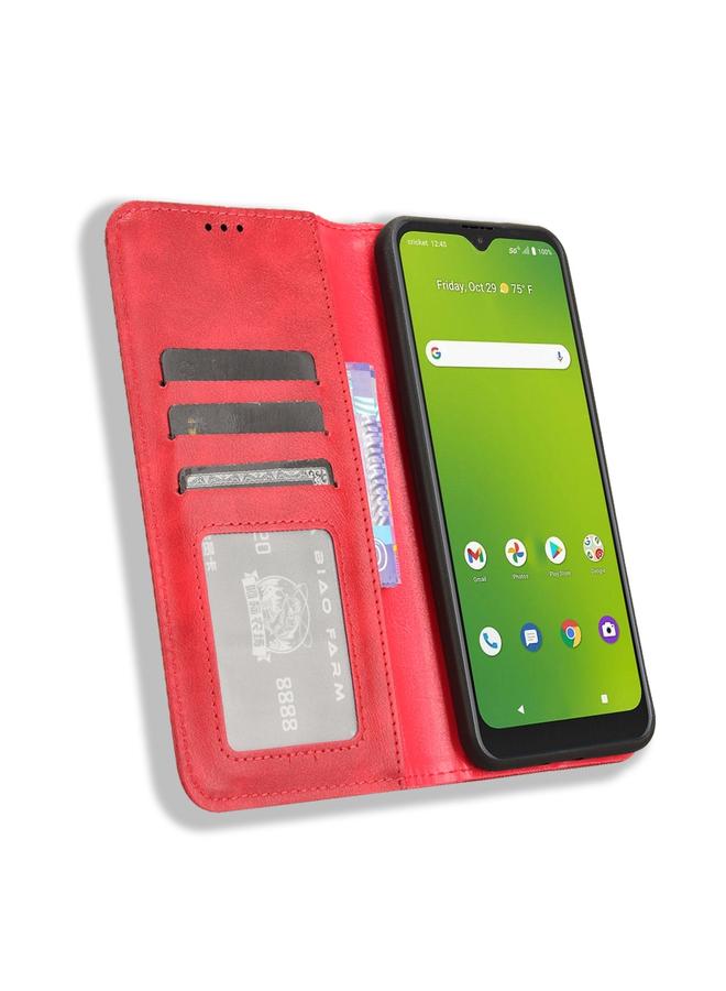 Zaboon Case For Cricket Icon5 Magnetic Buckle Retro Texture Leather Phone Case - Image 4