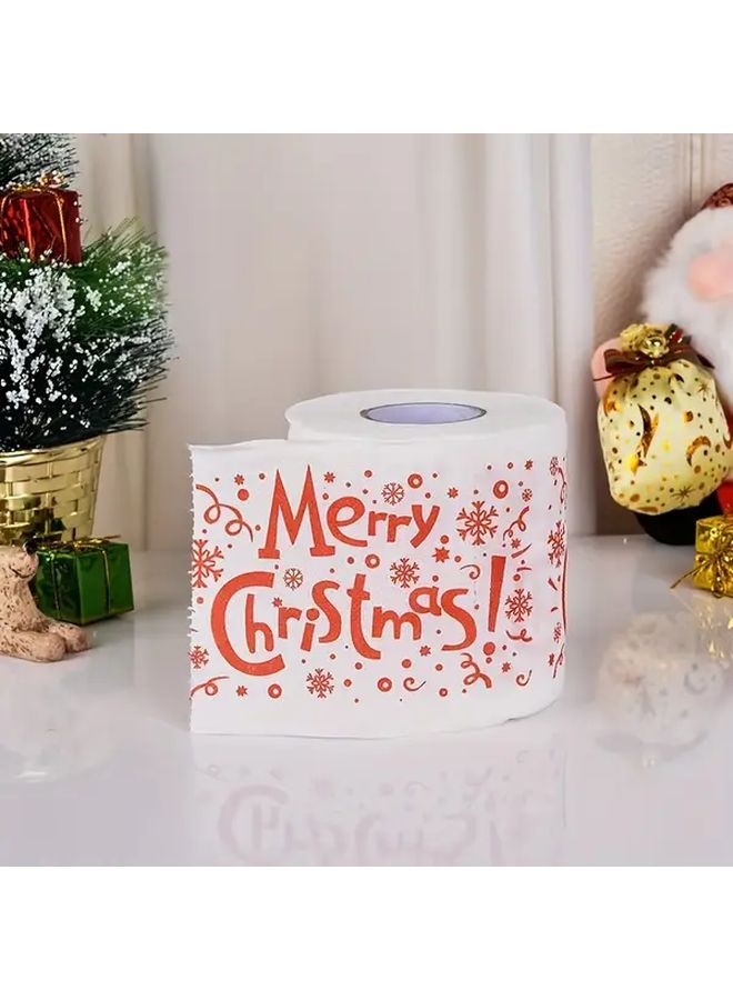 لفائف ورق التواليت سانتا كلوس الاحتفالية 3.94 × 3.94 بوصة بتصميم بارز لعطلة النموذج 5 - Image 1