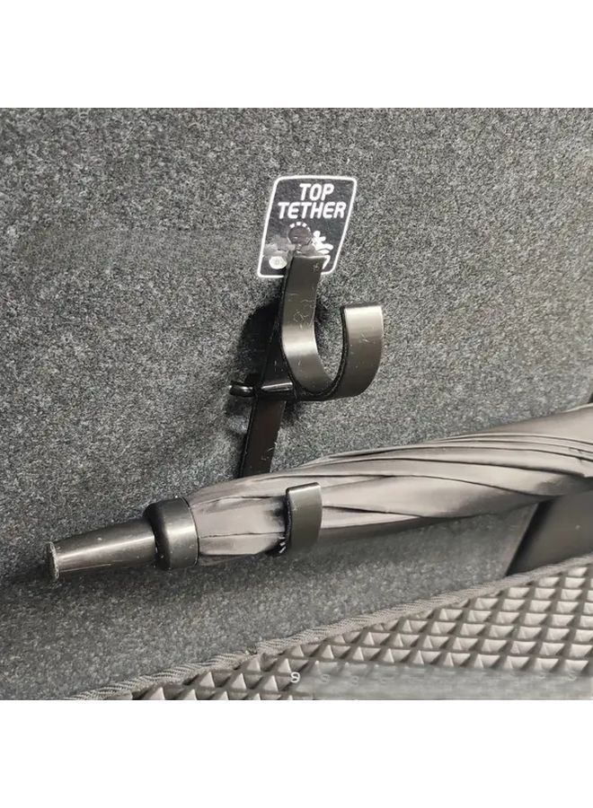 Universal Double Hook Car Umbrella Hooks With No Drill Installation For Suvs Trunk Storage Rack Black - Image 1