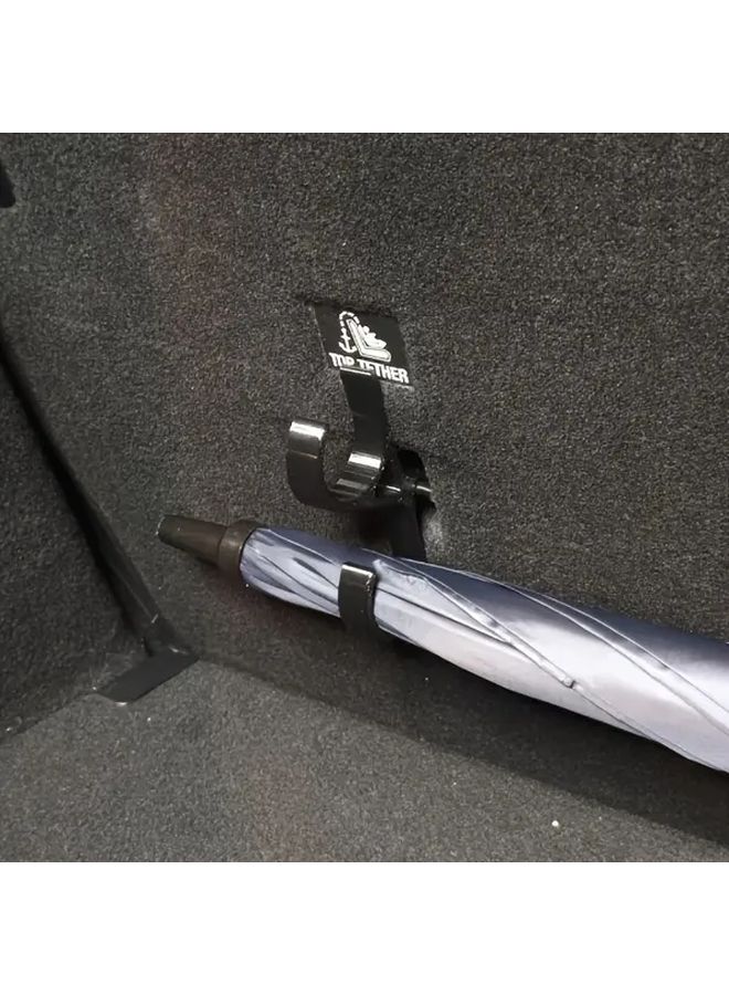 Universal Double Hook Car Umbrella Hooks With No Drill Installation For Suvs Trunk Storage Rack Black - Image 5