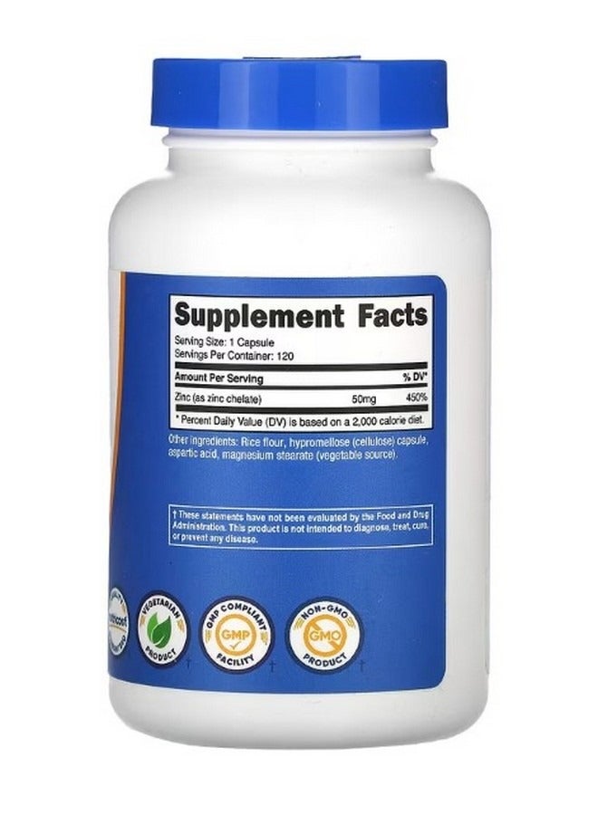 Zinc Chelate 50 Mg 120 Capsules - Image 2