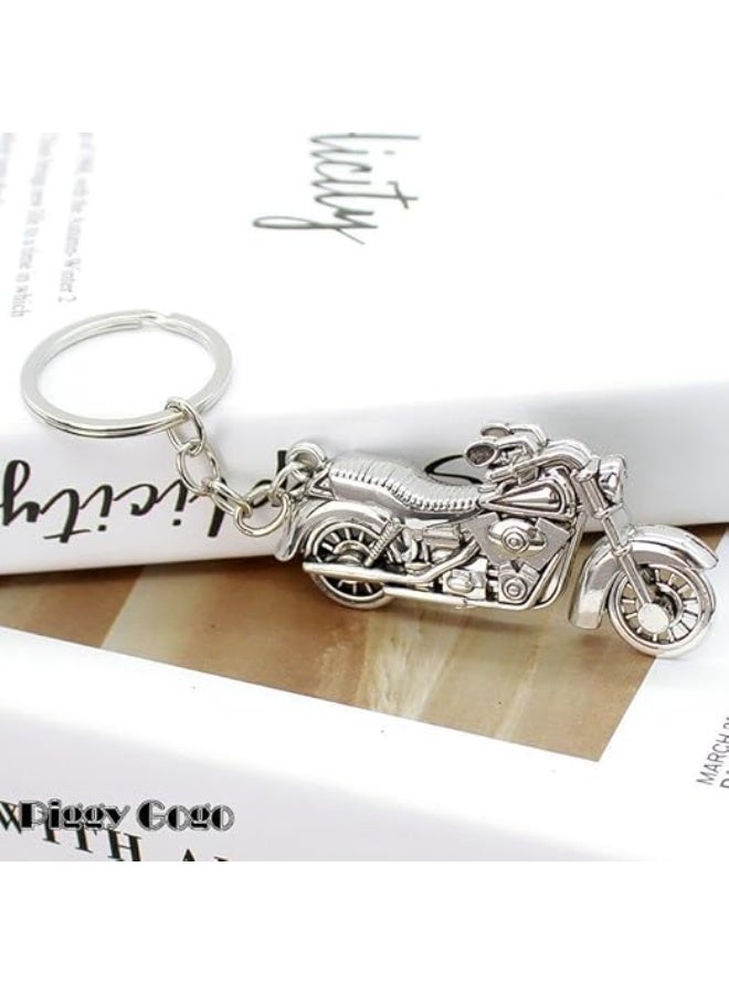 My Souq - Classic Motorcycle Metal Keychain - Silver Color - Image 2