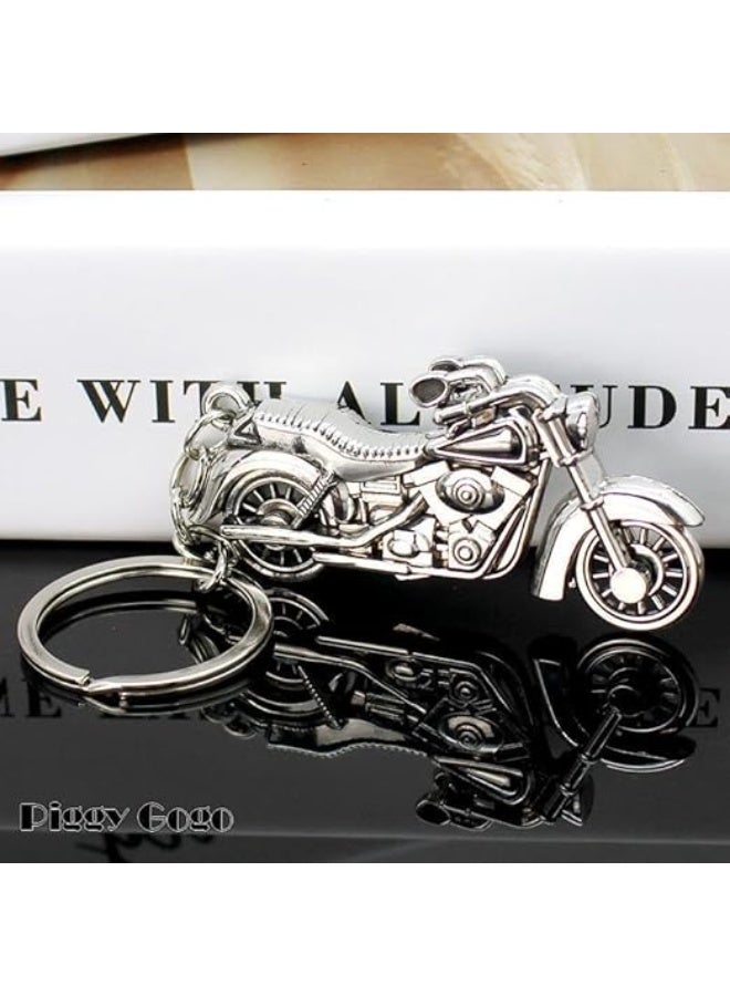 My Souq - Classic Motorcycle Metal Keychain - Silver Color - Image 3