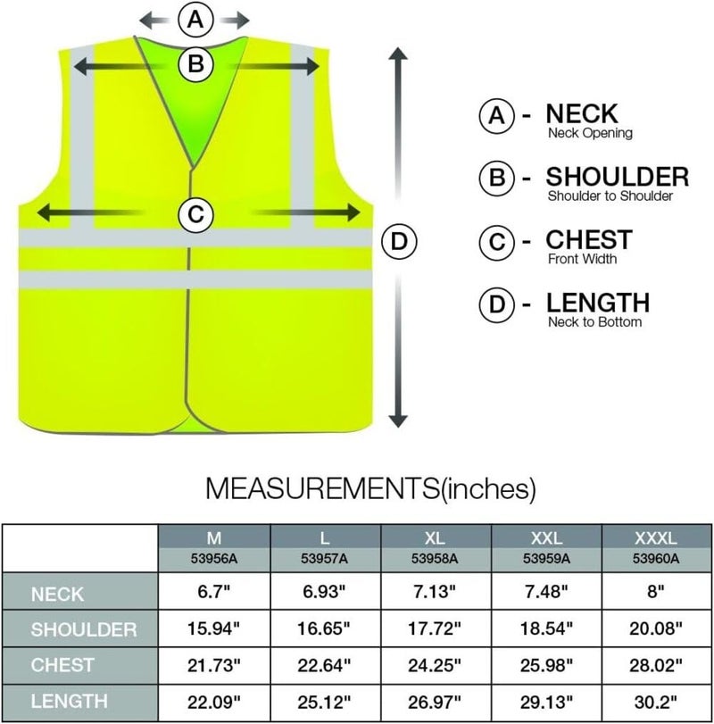 Neiko 53956A High-Visibility Safety Vest with Reflective Strips for Emergency, Construction, and Safety Use, Neon Yellow, Medium - Image 4