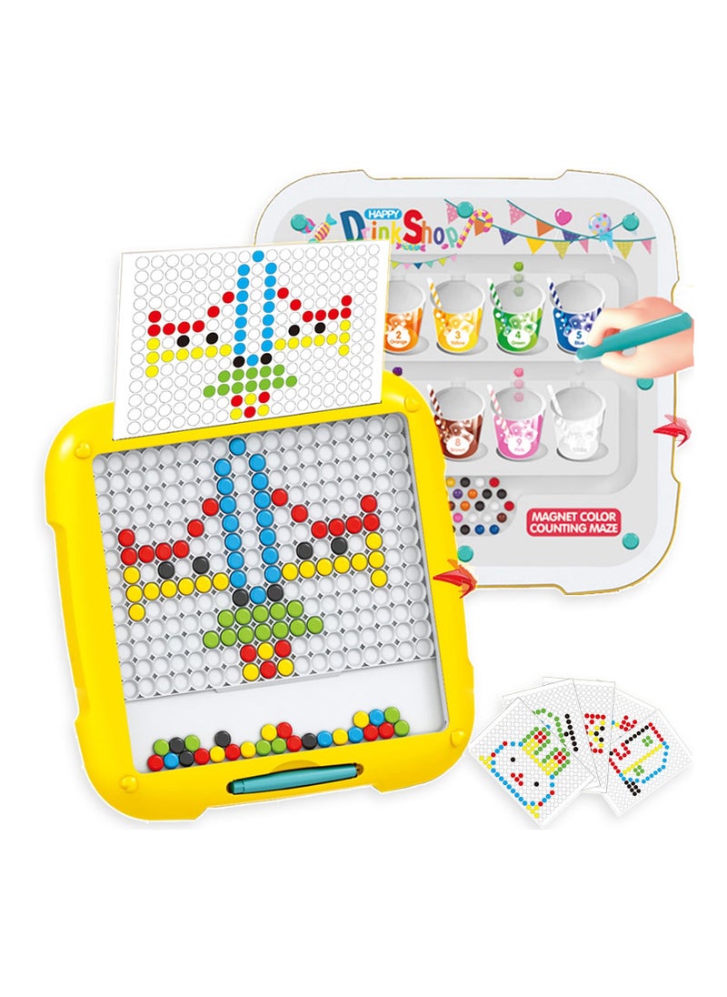 XiuWoo Magnetic Color and Number Maze & Magnetic Drawing Board, Double Sides Montessori Toys  - Image 1