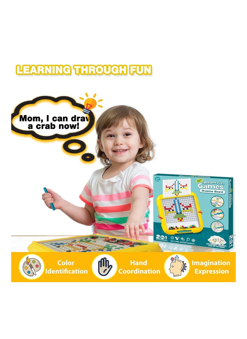 XiuWoo Magnetic Color and Number Maze & Magnetic Drawing Board, Double Sides Montessori Toys  - Image 4