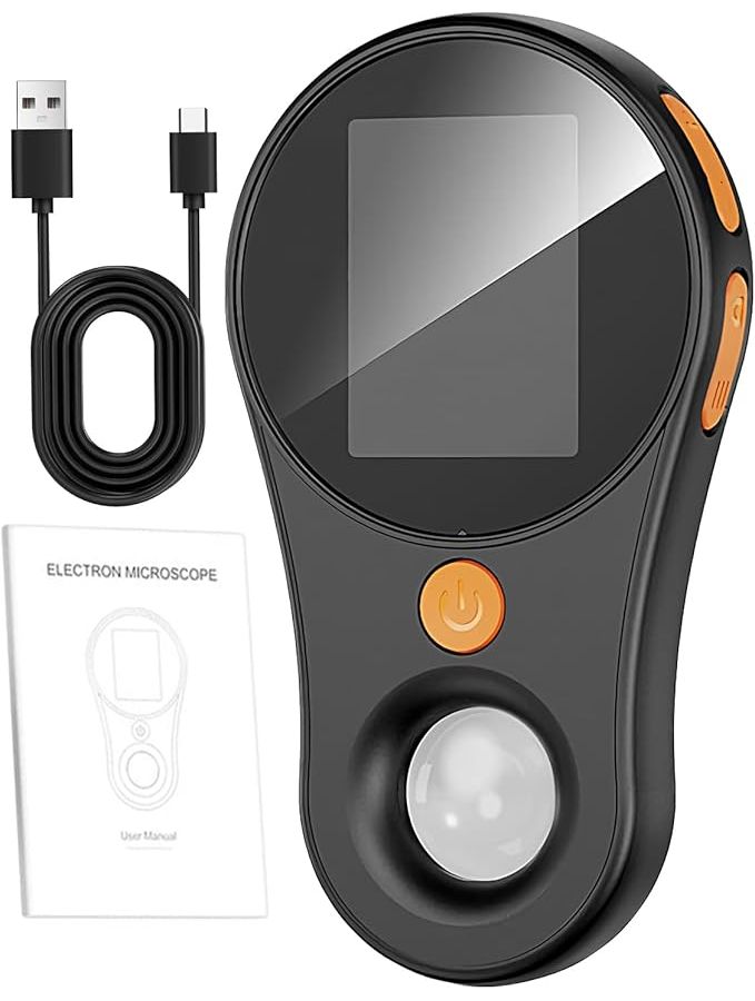 Handheld Digital Microscope Portable Magnifier With Light 2 Inch IPS Screen For Scientific Observation Repair Black - Image 1