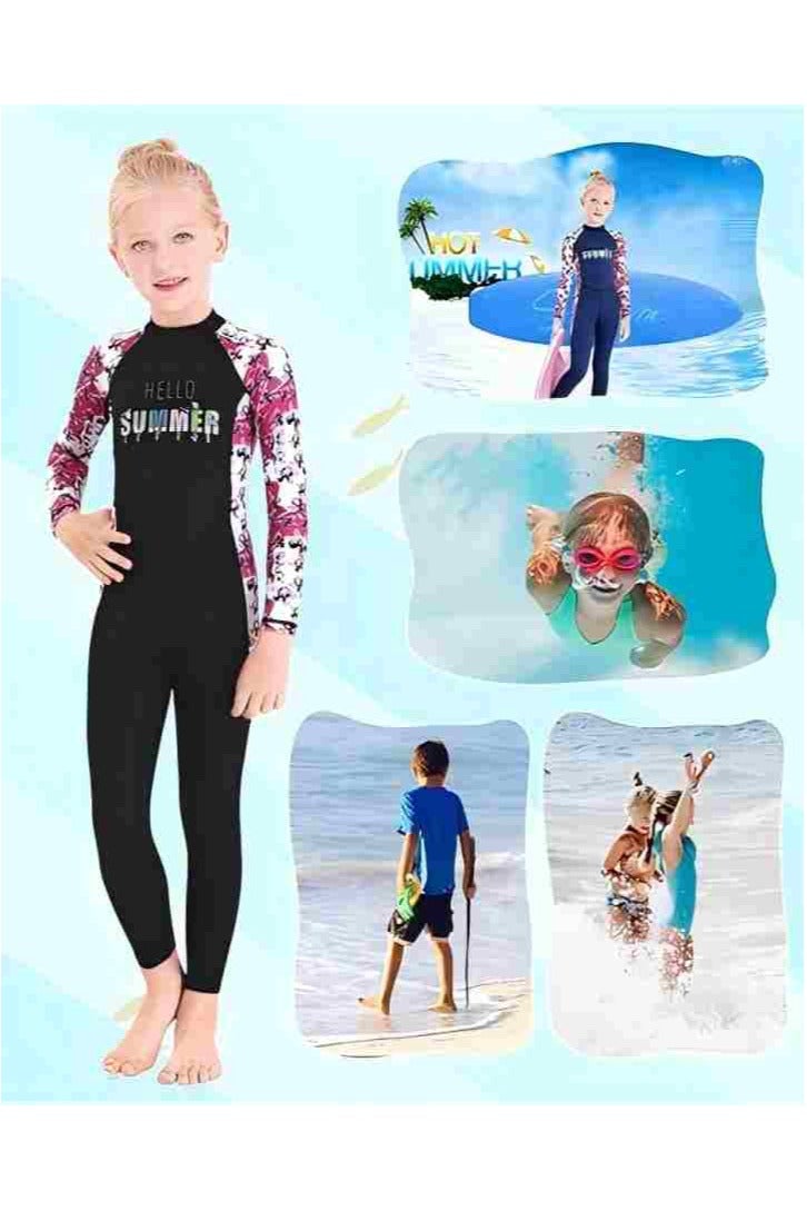 آي ميس يو ملابس سباحة للأطفال لكامل الجسم، ملابس سباحة بأكمام طويلة للأولاد والبنات من سن 3 إلى 12 عامًا، ملابس سباحة خارجية سريعة الجفاف للحماية من الشمس - Image 2