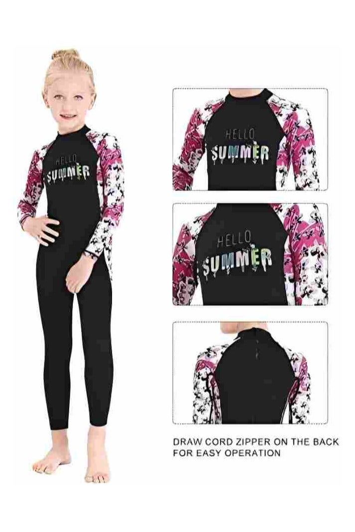 آي ميس يو ملابس سباحة للأطفال لكامل الجسم، ملابس سباحة بأكمام طويلة للأولاد والبنات من سن 3 إلى 12 عامًا، ملابس سباحة خارجية سريعة الجفاف للحماية من الشمس - Image 3