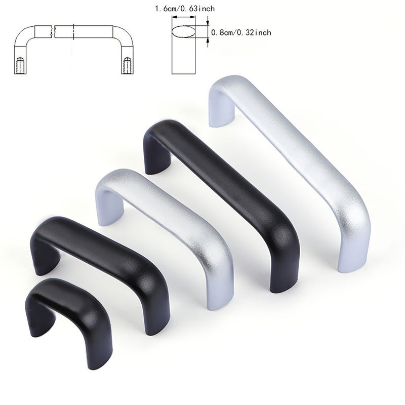 2 Pcs Black Aluminum Alloy Oval Cabinet Drawer Handle Solid Industrial Cabinet Door Handle - Image 2