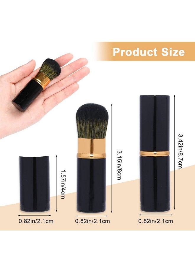 Sliverdew 2 Pieces Retractable Kabuki Brush For Makeupportable Blush Brushes Makeup Brushes Contour Brush Kabuki Foundation Brush Powder Brush Travel Makeup Brushes Extensible Makeup Brush Set With Cover - Image 4