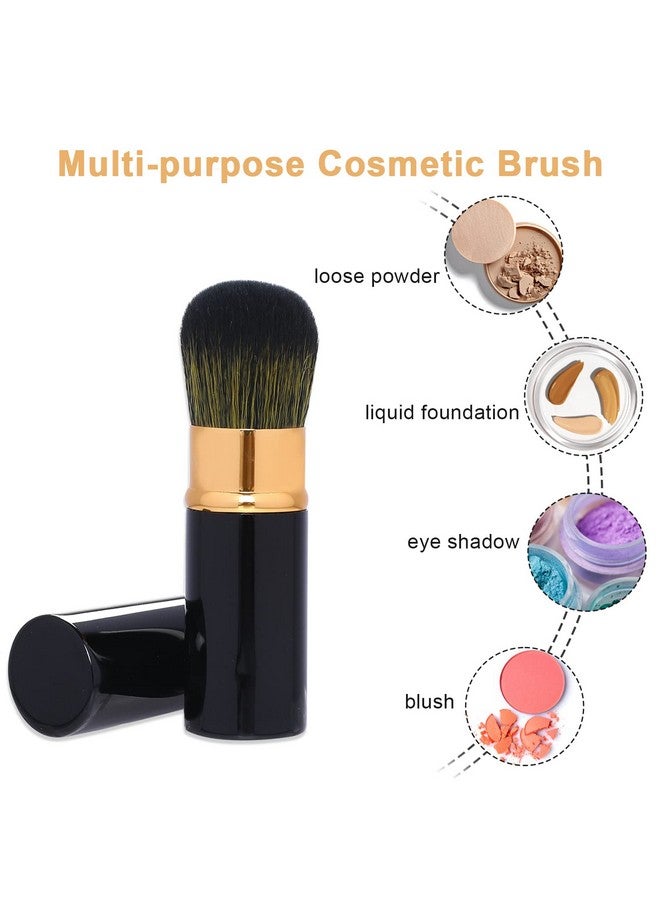 Sliverdew 2 Pieces Retractable Kabuki Brush For Makeupportable Blush Brushes Makeup Brushes Contour Brush Kabuki Foundation Brush Powder Brush Travel Makeup Brushes Extensible Makeup Brush Set With Cover - Image 5