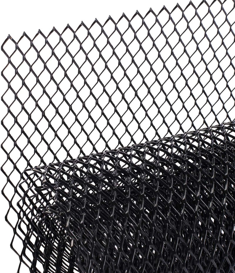 AggAuto Universal 40"x13" Car Grill Mesh - Aluminum Alloy Automotive Grille Insert Bumper 6x12mm Hexagon Hole, One of the Most Multifunctional Shape Grids 100x33cm Black - Image 1