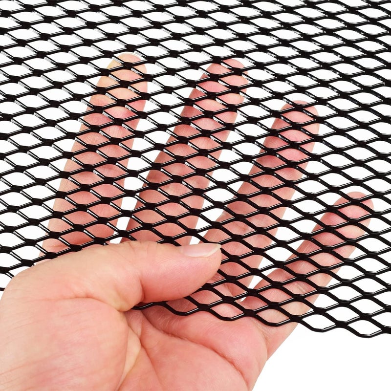 AggAuto Universal 40"x13" Car Grill Mesh - Aluminum Alloy Automotive Grille Insert Bumper 6x12mm Hexagon Hole, One of the Most Multifunctional Shape Grids 100x33cm Black - Image 5