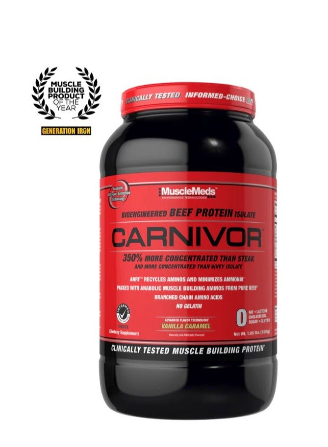 Musclemeds Carnivor Beef Protein Isolate 1.95 lbs Vanilla Caramel 100% Beef Protein - Image 1