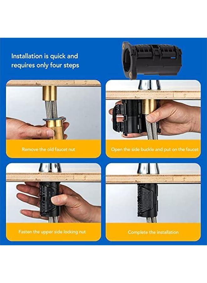 2 Sets Faucet Anti Loose Nut Fastener, Faucet Nut Fixed Base Anti Loose Nuts Fastener with Washer Quick Release Coupling Nuts - Image 5