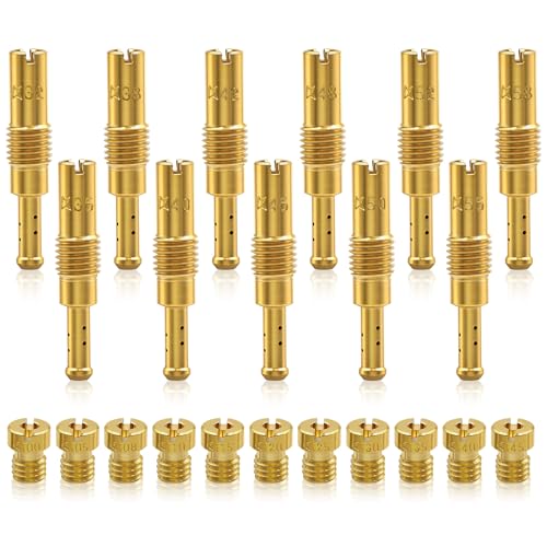 Hrwfnty 22Pcs Excellent Carburetor Jet Kit, Include 11 Pieces Carburetor Main Jet and 11 Pieces Slow Jet Compatible with Nibbi PWK Keihin Honda OKO CVK PE PWM Type. - Image 1