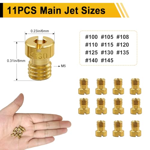 Hrwfnty 22Pcs Excellent Carburetor Jet Kit, Include 11 Pieces Carburetor Main Jet and 11 Pieces Slow Jet Compatible with Nibbi PWK Keihin Honda OKO CVK PE PWM Type. - Image 4