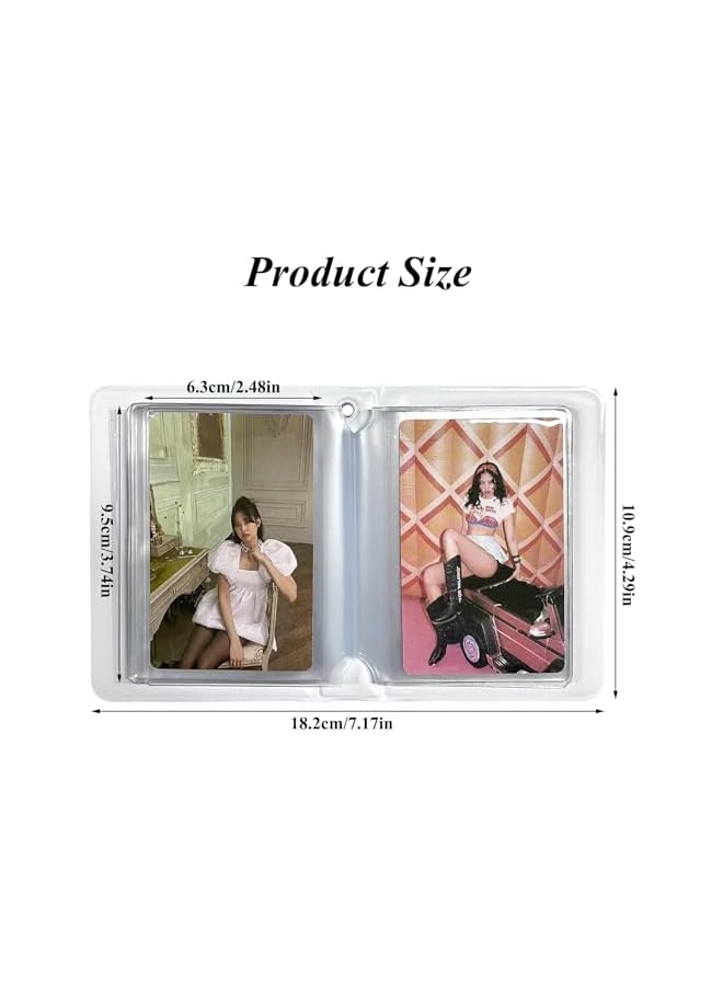The Bros 3 Inch Mini Photo Album, Mini Photocard Binder，40 Pockets Kpop Photocard Holder Book, Love Heart Hollow Photo Card Binder (PINK)(pink white cat)  - Image 4