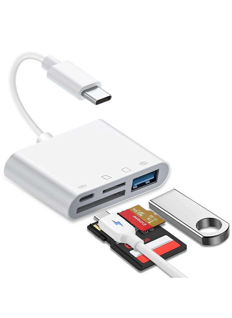 Super ZYouth USB C SD Card Reader, Micro SD to Type C Adapter,SD Card Reader,4-in-1 Type C OTG Adapter Camera Memory Card Reader TF/SD Dual Slot  - Image 1