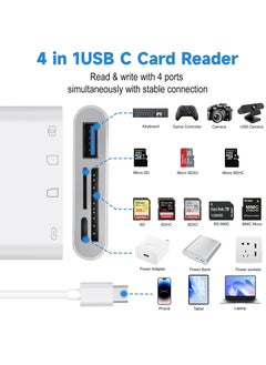 Super ZYouth USB C SD Card Reader, Micro SD to Type C Adapter,SD Card Reader,4-in-1 Type C OTG Adapter Camera Memory Card Reader TF/SD Dual Slot  - Image 4