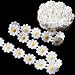Winsyison 2 Yards Daisy Lace Trim Ribbon Flower Embroidered Ribbon Roll for Bridal Daisy Trim Sewing Accessories for Bouquet Packaging Wrapping Wedding Decorations DIY Crafts White - Image 2