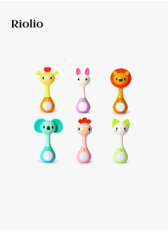 Riolio Newborn Teething Chew Toy Hand Rattle for 0-1 Year Olds - Educational Grip Training and Soothing Infant Toy (Random one)  - Image 2