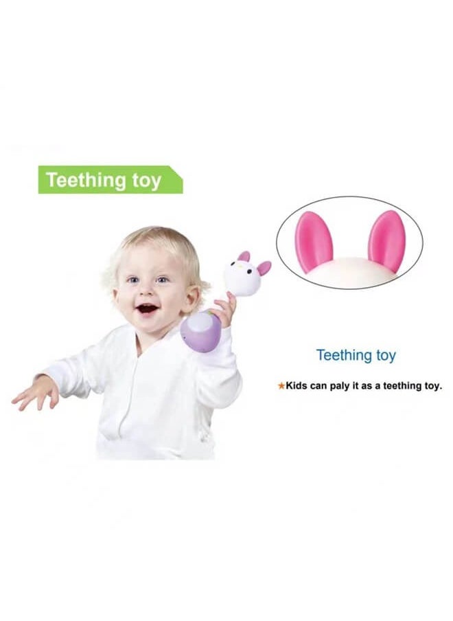 Riolio - Newborn Teething Chew Toy Hand Rattle for 0-1 Year Olds - Educational Grip Training and Soothing Infant Toy (Random one) - Image 1