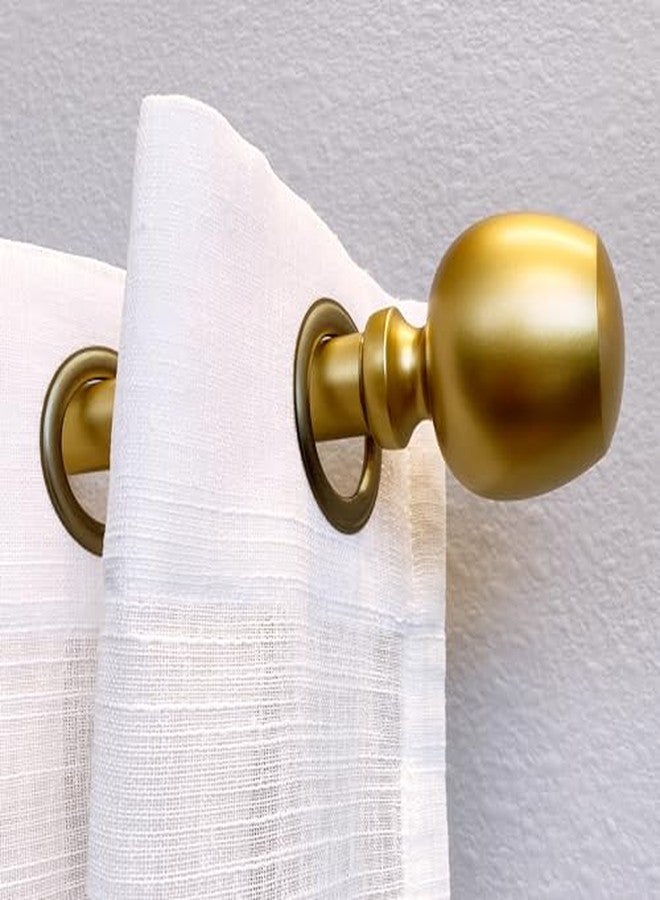 Decopolitan Morena II 12-20 Inch Adjustable Side Curtain Rod Set Pair, 1 Inch Diameter in Brass - Image 5