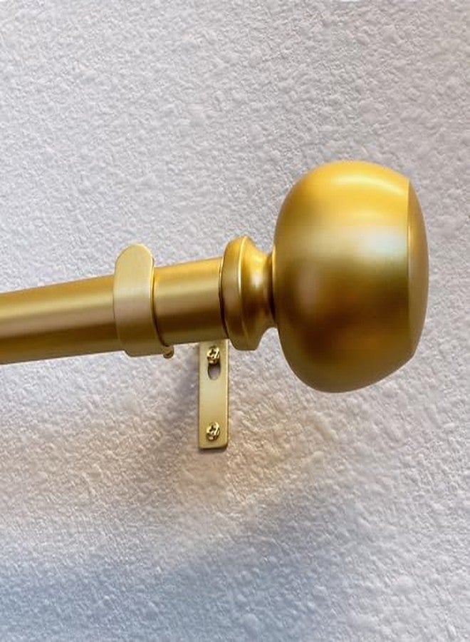 Decopolitan Morena II 12-20 Inch Adjustable Side Curtain Rod Set Pair, 1 Inch Diameter in Brass - Image 4