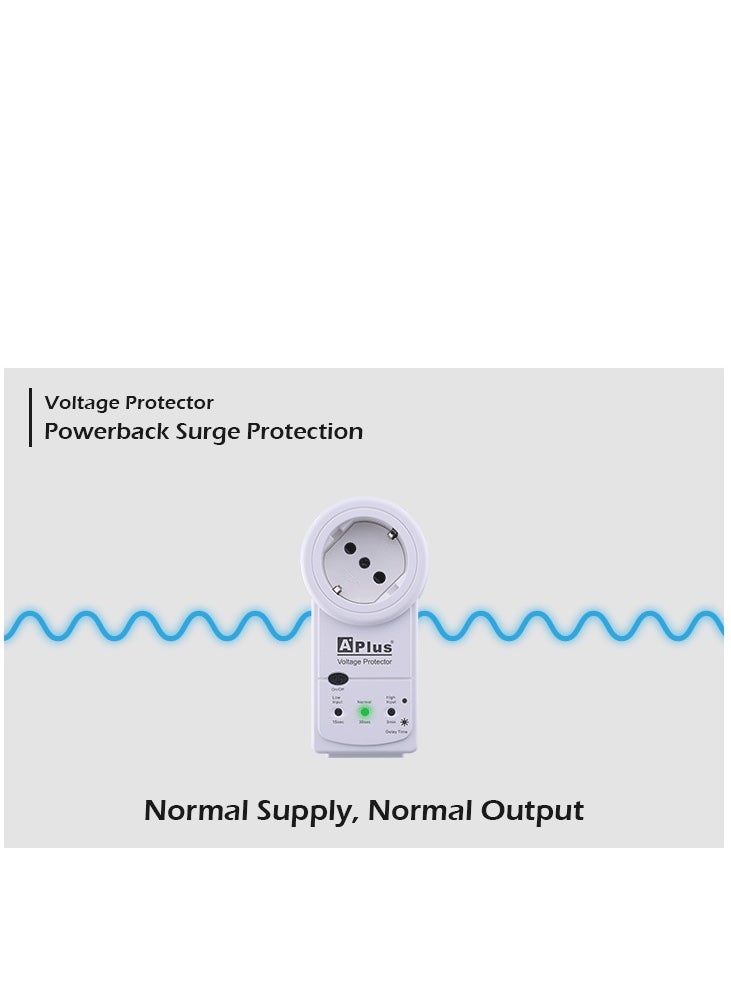APLUS - A Plus Home Appliance Protector 10A Voltage Protector Prevents Damage to Electrical and Electronic Equipment 360 degree plug rotation - Image 1